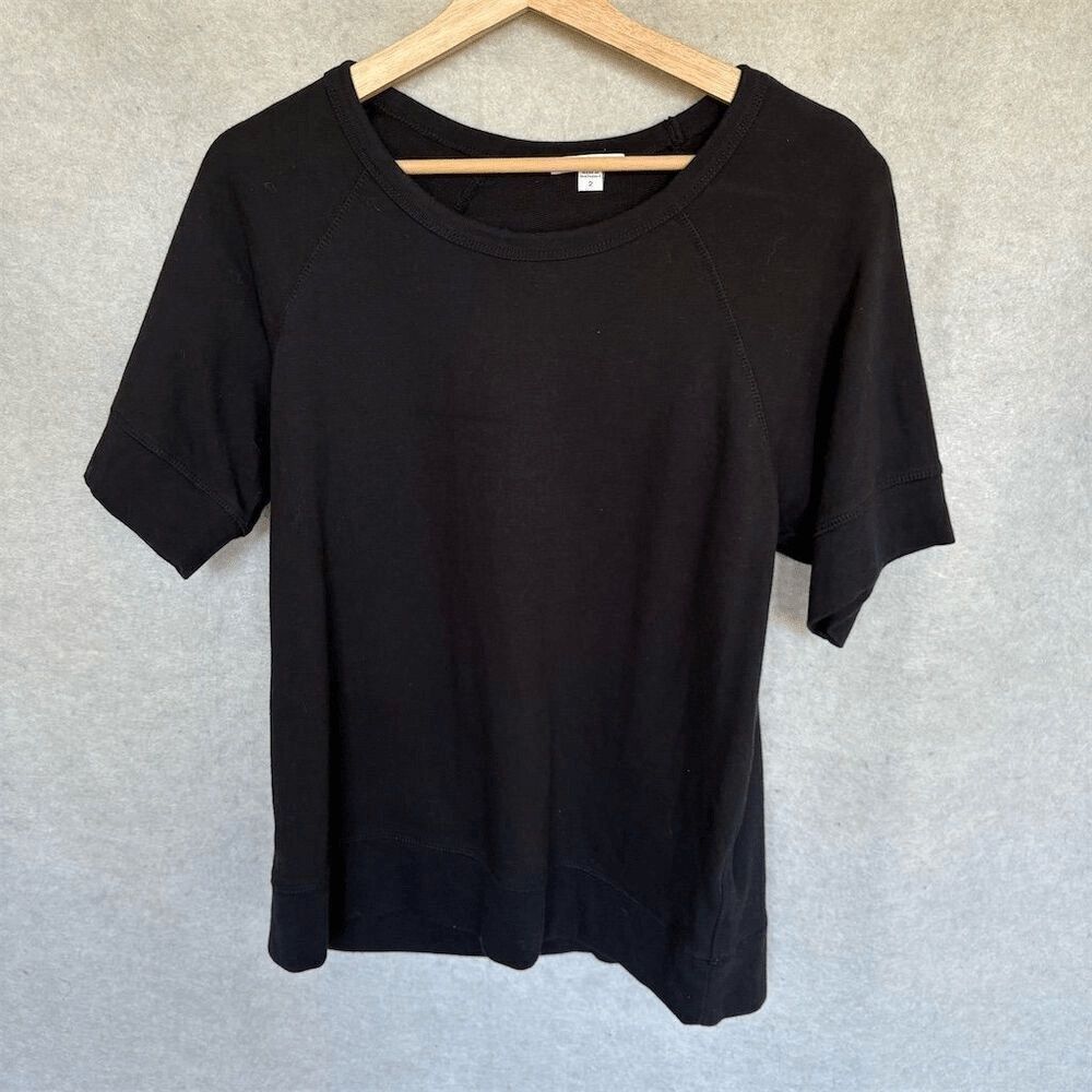 James Perse Women's Black Short Sleeve Crew Neck T-Shirt Size 2